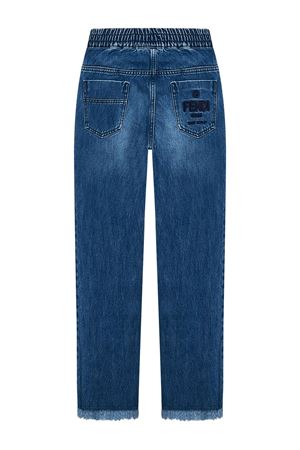 Blue cotton jeans FENDI KIDS | JMF428AMHXF0QG0